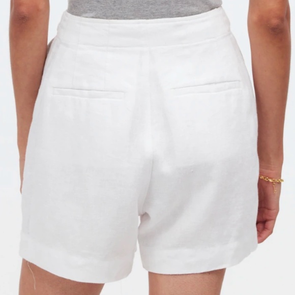 NWT | Madewell Clean Button-Tab Shorts in 100% Linen | Sz 10 - Picture 3 of 6